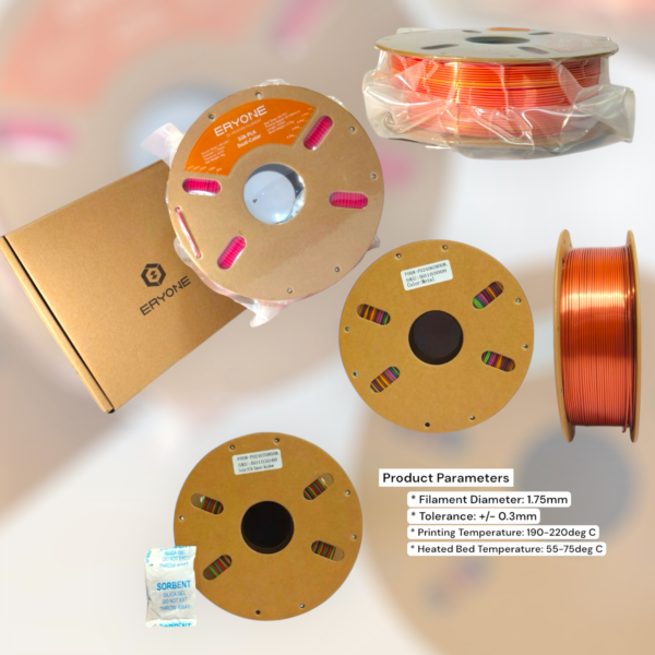ERYONE Silk Dual Color PLA Filament 1.75mm, 1KG (330M) – 20 Vibrant Colors with Smooth Gradient – Dimensional Accuracy ±0.03mm - Image 3